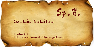 Szitás Natália névjegykártya