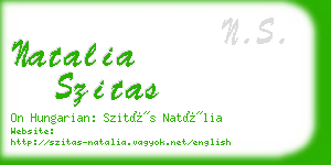 natalia szitas business card
